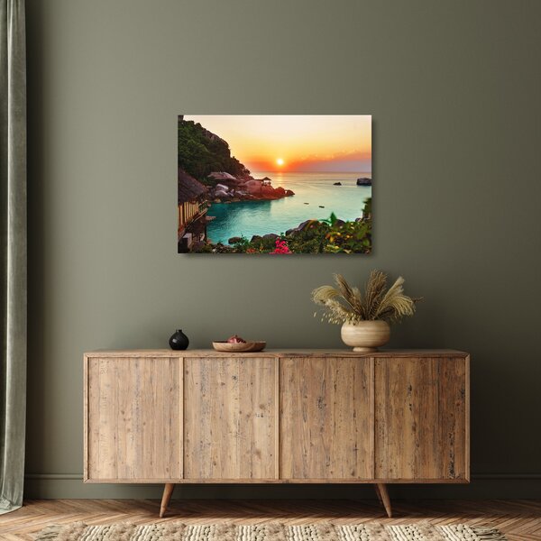 Gyönyörű strand képe (üvegen) (70x50 cm)