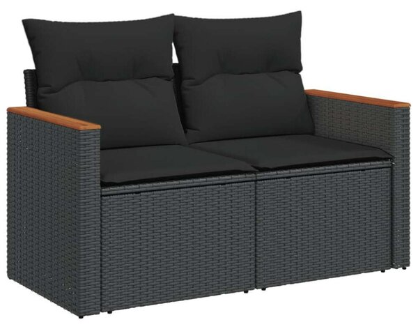 VidaXL Polyrattan Kerti Ülőgarnitúra - 11 részes - Fekete