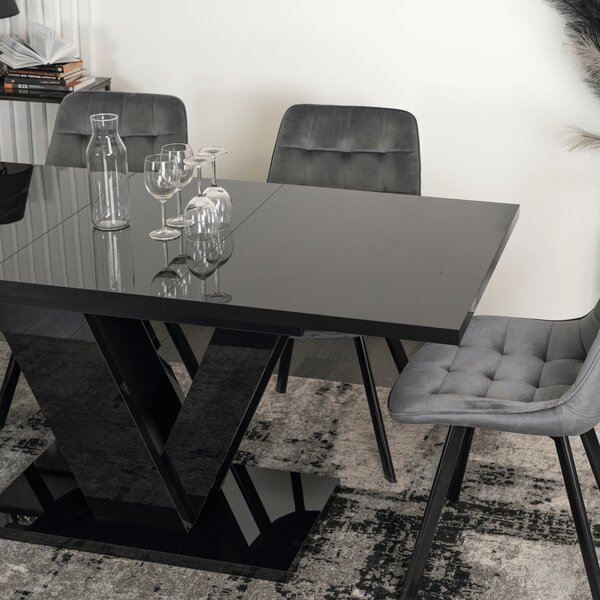 JAKS Clark étkezőasztal 120 cm black gloss glamour