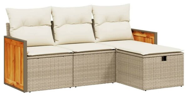 VidaXL Polyrattan Kerti Ülőgarnitúra - Bézs - 4 részes