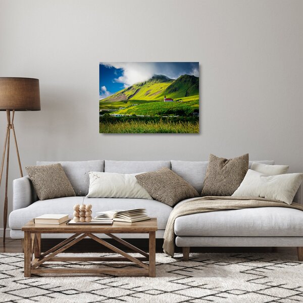 Hegyvidék képe (üvegen) (70x50 cm)