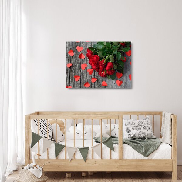 Kép - csokor rózsa (üvegen) (70x50 cm)