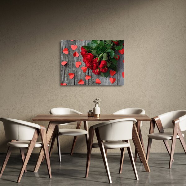 Kép - csokor rózsa (üvegen) (70x50 cm)