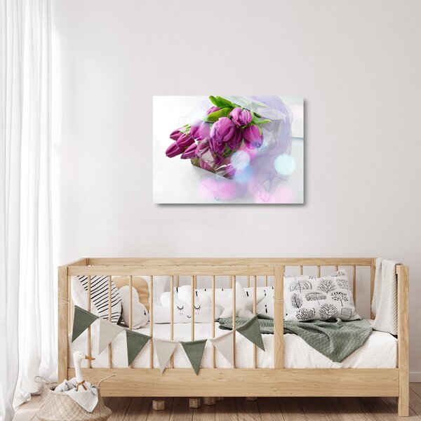 Kép - csokor tulipán (üvegen) (70x50 cm)