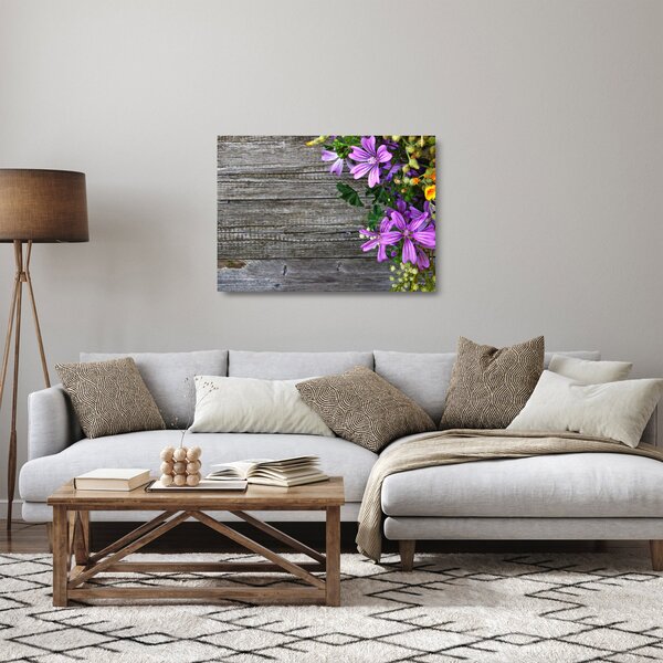 Kép - réti virágok (üvegen) (70x50 cm)