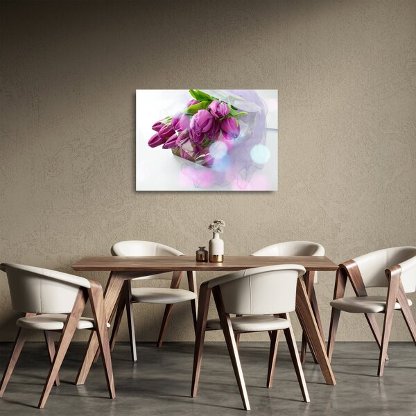 Kép - csokor tulipán (üvegen) (70x50 cm)