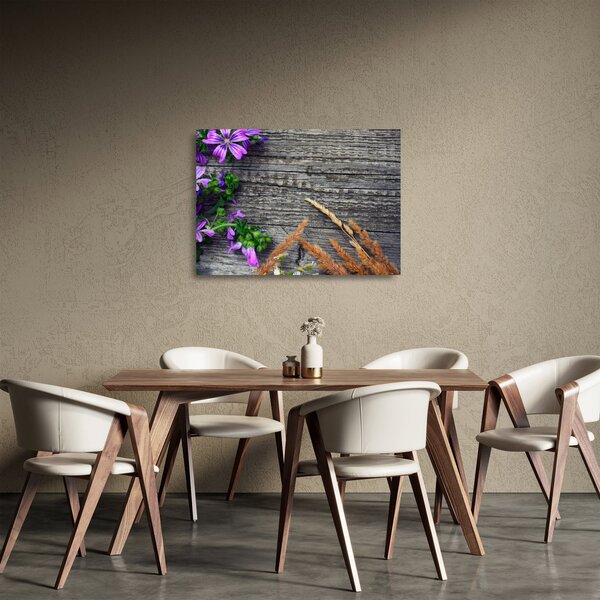 Kép - réti virágok (üvegen) (70x50 cm)