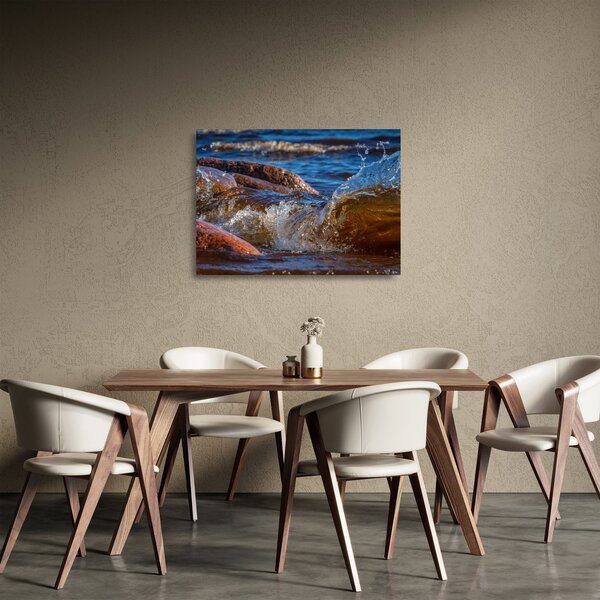 Részletes kép - víz a kövek között (üvegen) (70x50 cm)