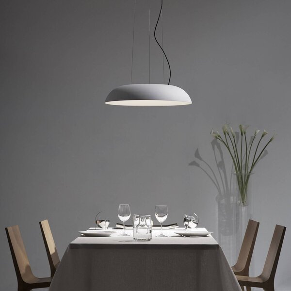 Martinelli Luce Maggiolone függő 930, 60 cm, fehér, dimmelhető, Fehér / opál, Nappali / Étkező, Alumínium, Dizájn