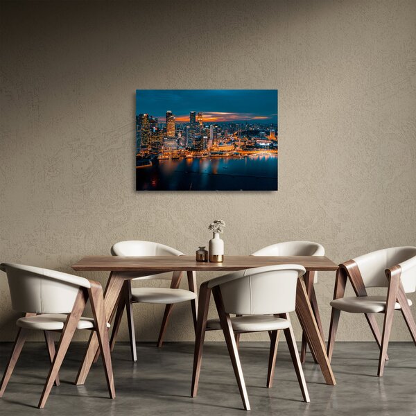 Éjszakai város képe (üvegen) (70x50 cm)