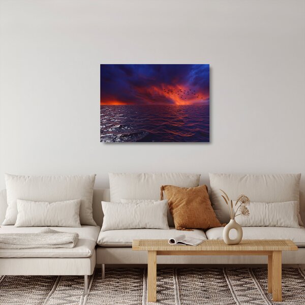 Tengeri kép a madarakkal (üvegen) (70x50 cm)
