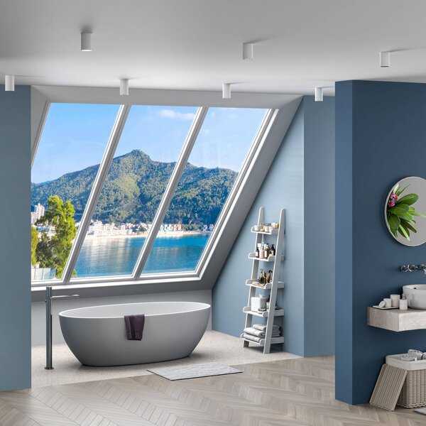 Deko-Light Downlight CAN, fehér, IP44, Ø 6 cm, fém, GU10, dimmelhető, Fehér / opál, Fürdőszoba, Alumínium