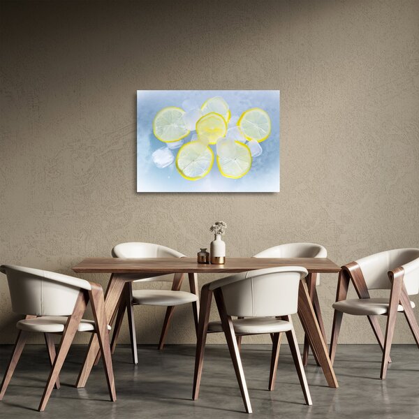 Citrom a jégben képe (üvegen) (70x50 cm)