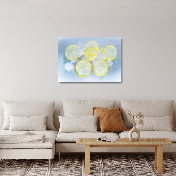 Citrom a jégben képe (üvegen) (70x50 cm)