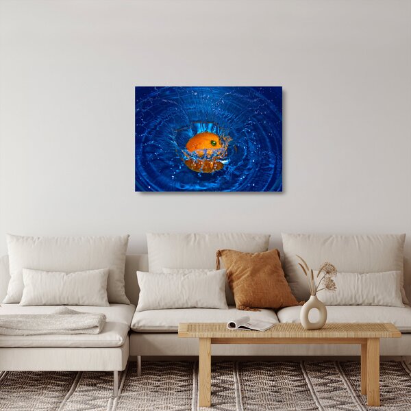 Kép - narancs a vízben (üvegen) (70x50 cm)