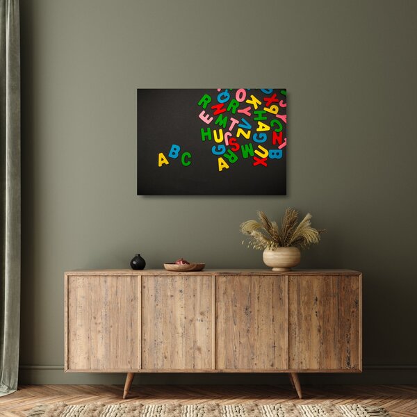 Kép - színes betűk (üvegen) (70x50 cm)