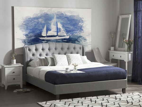 Ágy BORDEAUX 180 x 200 cm Világosszürke