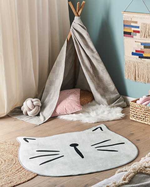 Gyerekszoba szőnyeg KITTY Szürke ø 100 cm