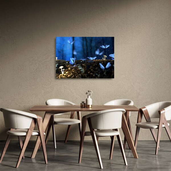 Kék pillangók képe (üvegen) (70x50 cm)