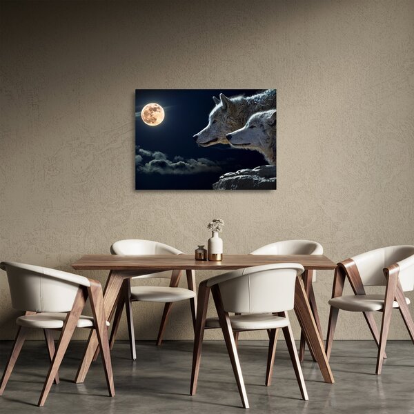 Farkas üvöltés a holdra képe (üvegen) (70x50 cm)