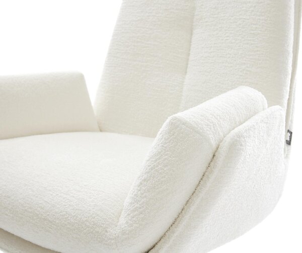 DELIFE Étkezőszék Clea-Flex bouclé puha bézs fa láb szögletes természetes 180° forgatható