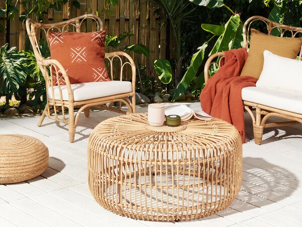 Kerti dohányzóasztal RANDAZZO 85 cm 85 cm Rattan Világosbarna