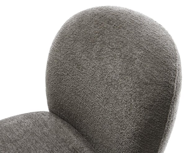 DELIFE Étkezőszék Nube-Flex bouclé puha sötét bézs fa láb szögletes természetes 180° forgatható zsákrugós