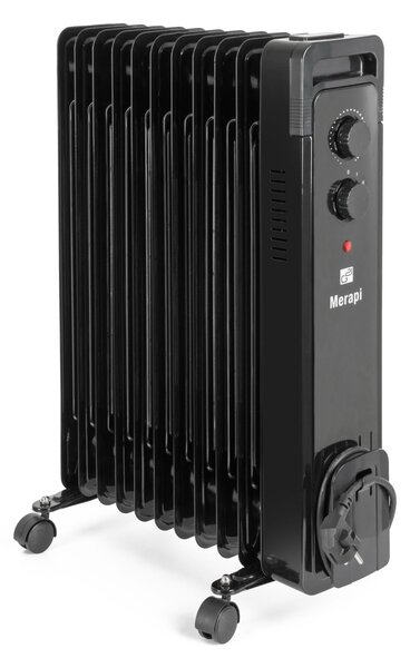 G21 Merapi olajradiátor fekete, 11 elem, 2500 W