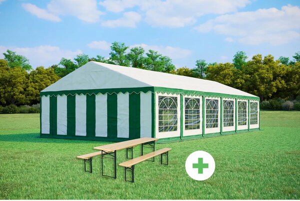 SZETT: Party sátor 6x12 m STANDARD – sátor + sörpad szettek szín kék-fehér