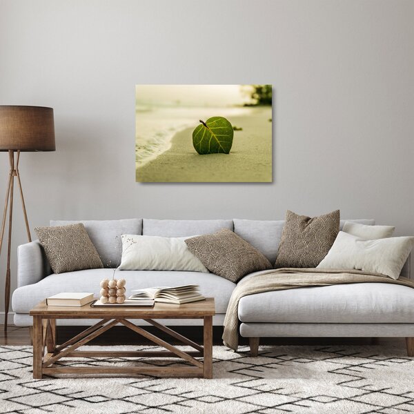 Kép egy levél a homokban (üvegen) (70x50 cm)