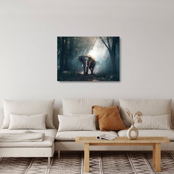 Elefánt a dzsungelben képe (üvegen) (70x50 cm)