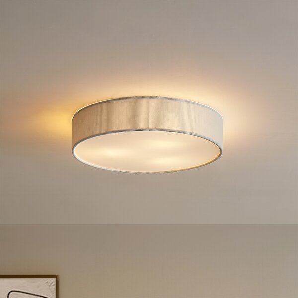 Modern mennyezeti lámpa fehér bársonyernyővel 46 cm 3-lámpás - Luz