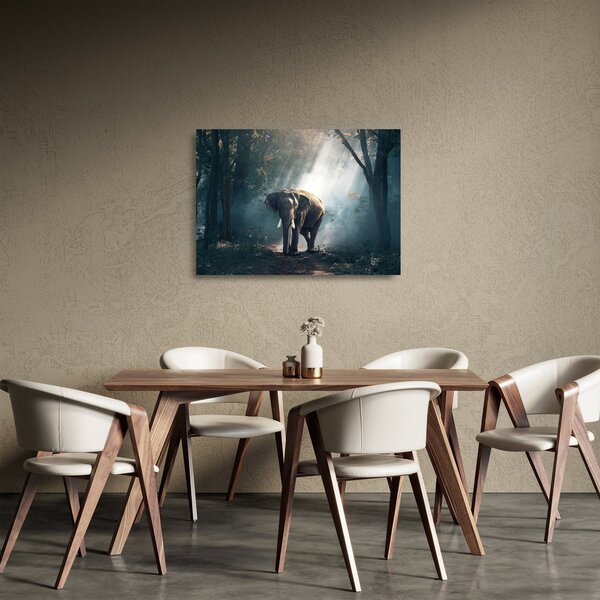 Elefánt a dzsungelben képe (üvegen) (70x50 cm)