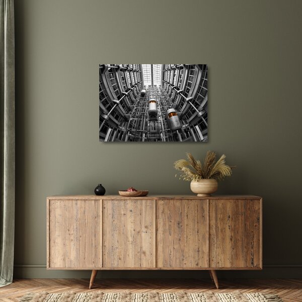 Lift az épületben képe (üvegen) (70x50 cm)