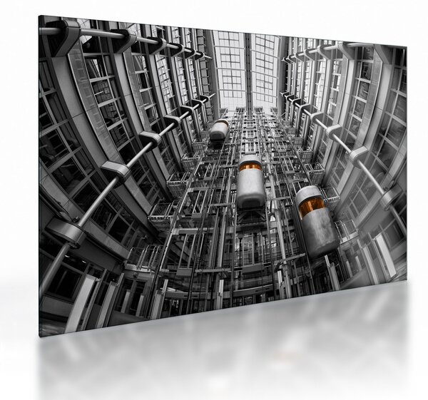 Lift az épületben képe (üvegen) (70x50 cm)