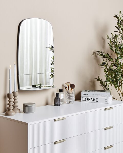 Falitükör polccal BRANNAY 40 cm 60 cm Ezüst