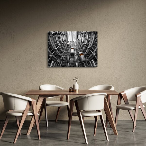 Lift az épületben képe (üvegen) (70x50 cm)