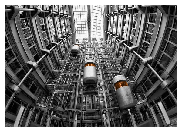 Lift az épületben képe (üvegen) (70x50 cm)