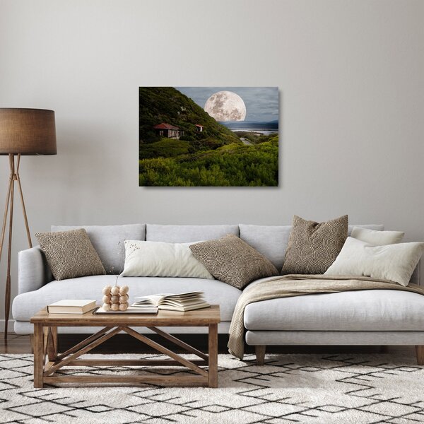 Holdas tájkép (üvegen) (70x50 cm)