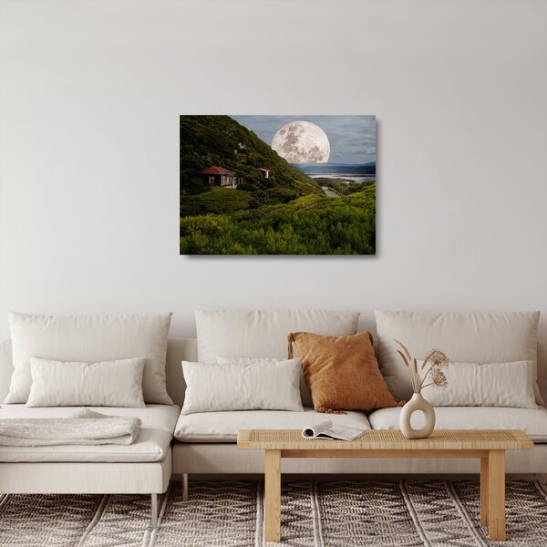Holdas tájkép (üvegen) (70x50 cm)