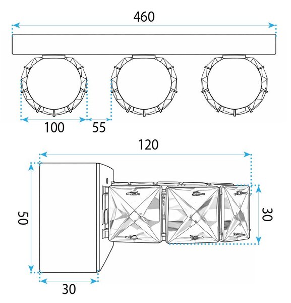 Fali lámpa LED APP1938-3W CHROME
