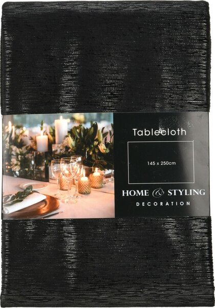 Velvett karácsonyi asztalterítő fekete , 250 x 145 cm