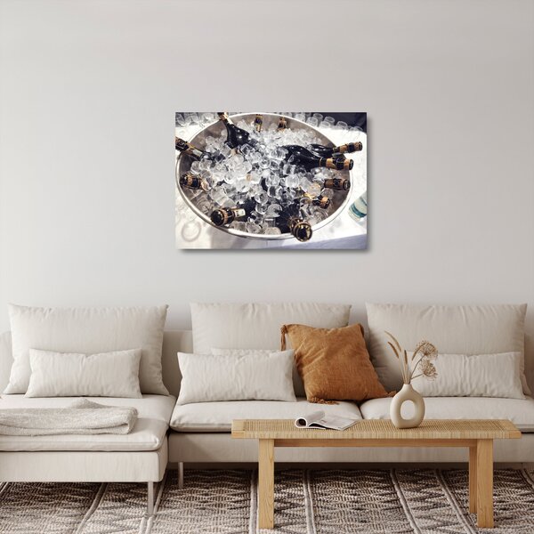 Kép - pezsgő a jégben (üvegen) (70x50 cm)