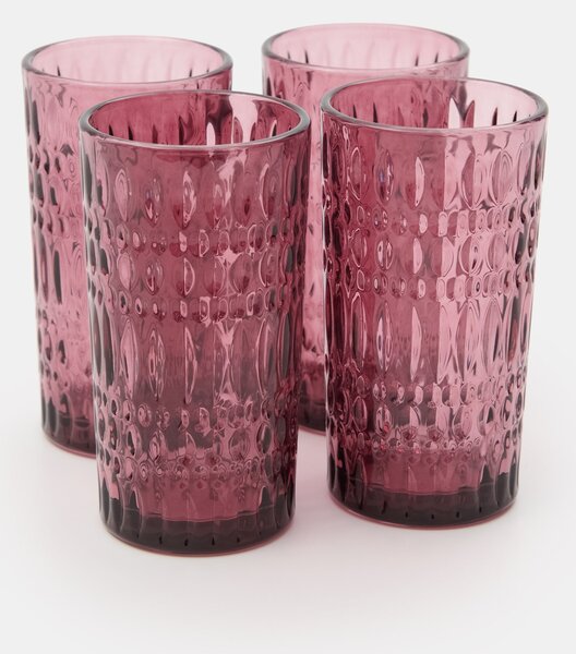 Sinsay - Pohárkészlet dombornyomott mintával 4 pack - rózsaszín