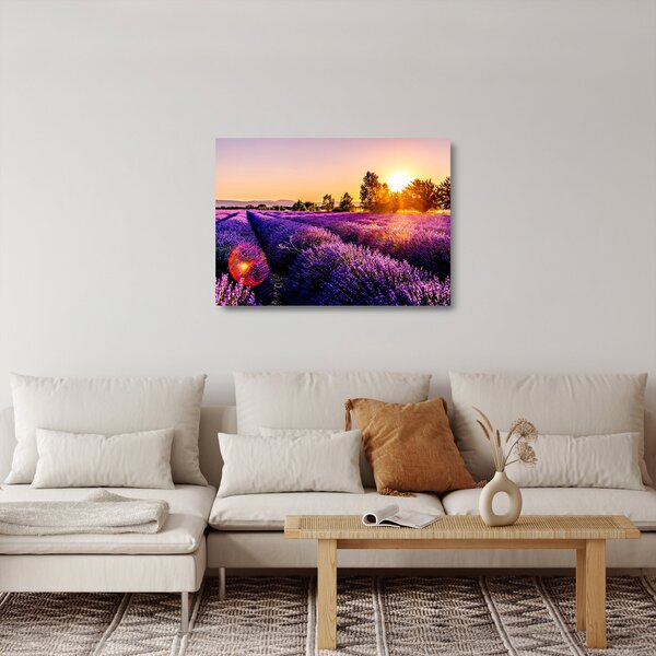 Levandula mező képe (üvegen) (70x50 cm)