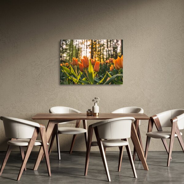Narancssárga tulipán képe (üvegen) (70x50 cm)