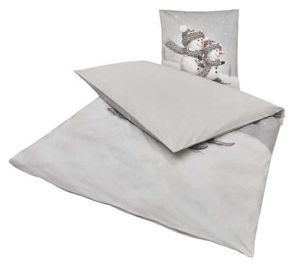 3D ágyneműhuzat Renforcé pamutból FROSTY szürke, 100% pamut Ágyneműhuzat mérete: 80 x 80 cm | 135 x 200 cm
