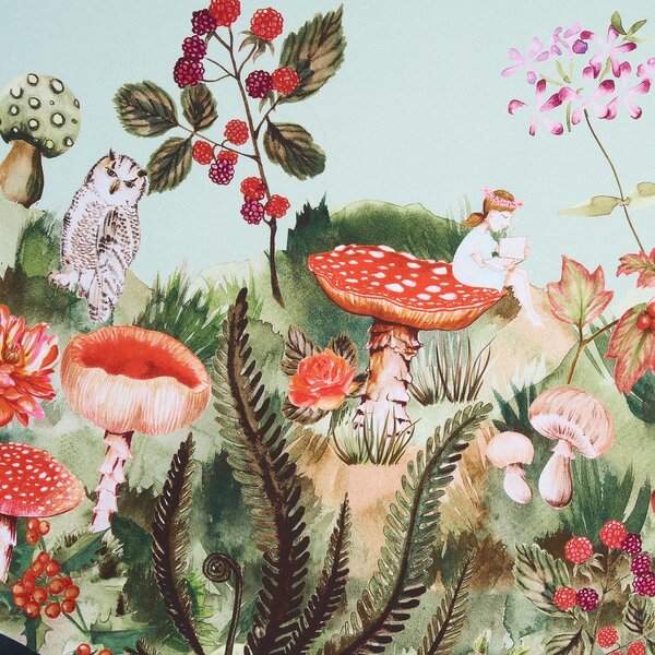 FUNGHI & FLOWERS pamut asztalterítő 250x160cm