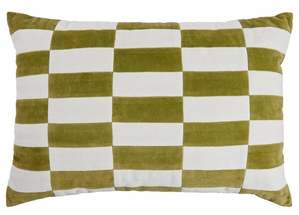 CHECKER VELVET párna 40x60cm , zöld
