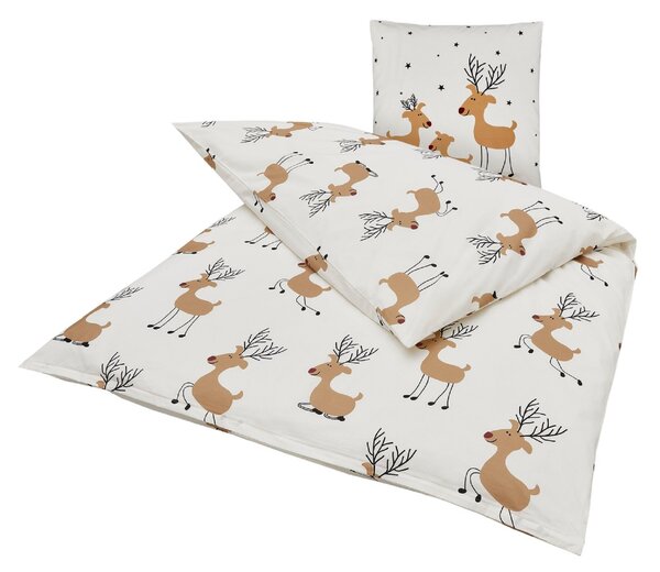 Renforcé pamut ágynemű TIMBA DEER fehér Ágyneműhuzat mérete: 80 x 80 cm | 135 x 200 cm